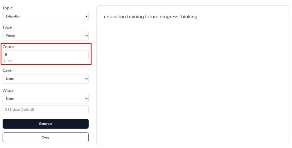 topic-based dummy text